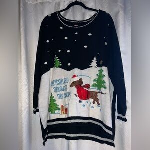 Women’s Plus size dachshund Christmas sweater